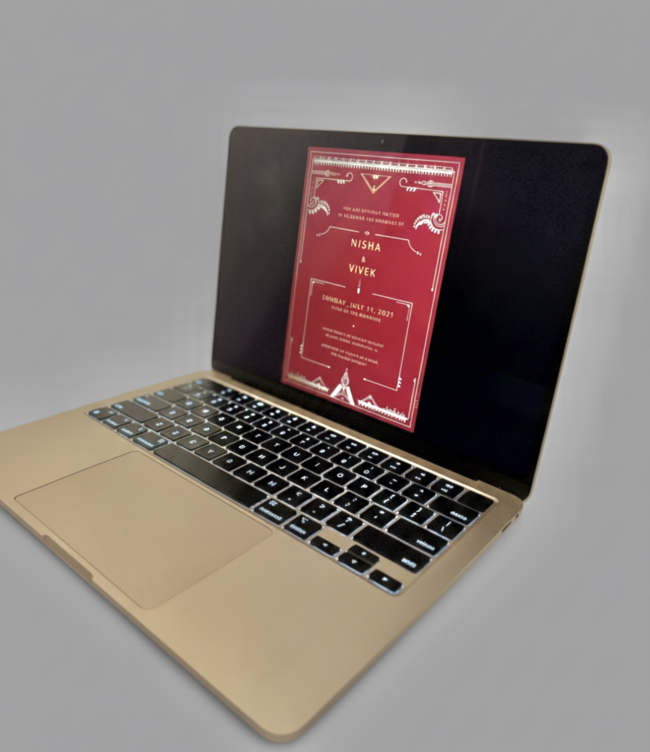 Elegant Hindu wedding invitation card